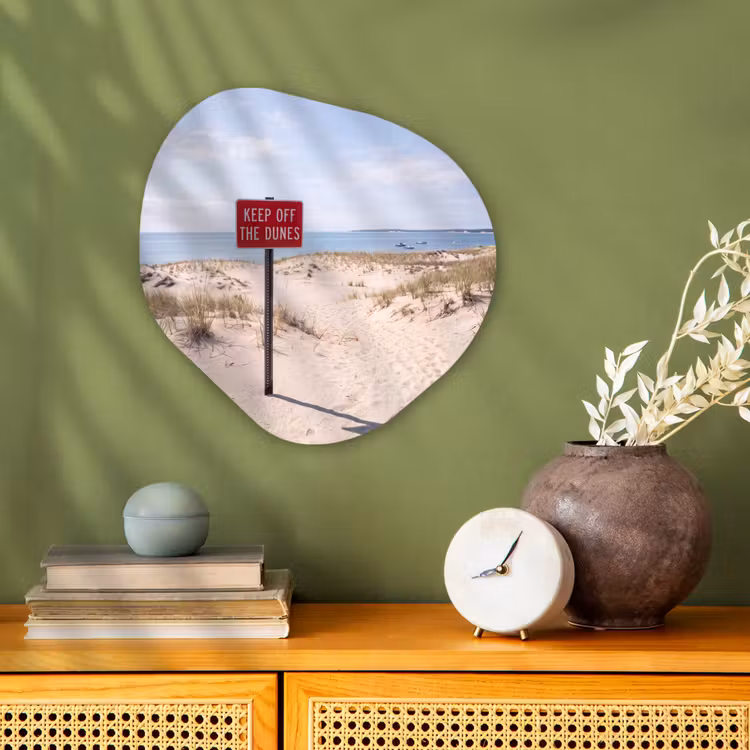 Duin - Bord - Kust - Landschap - Rood Wandcirkel Organisch Forex 3mm klein -sfeer2