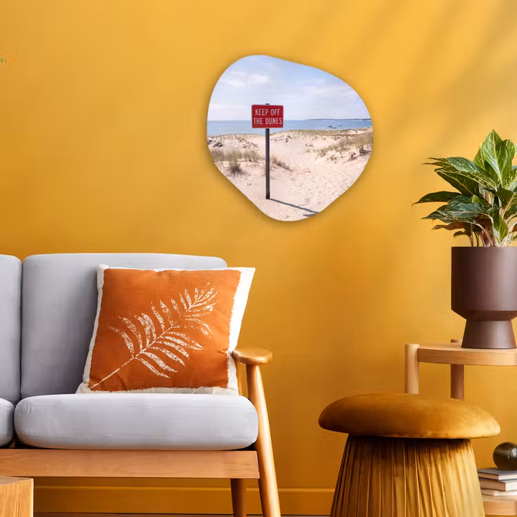Duin - Bord - Kust - Landschap - Rood Wandcirkel Organisch Forex 3mm klein -sfeer4