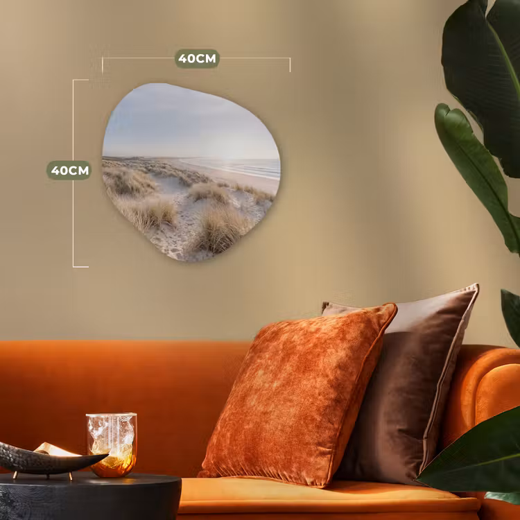 Duinen - Strand - Beige Wandcirkel Organisch Forex 3mm klein -sfeer3