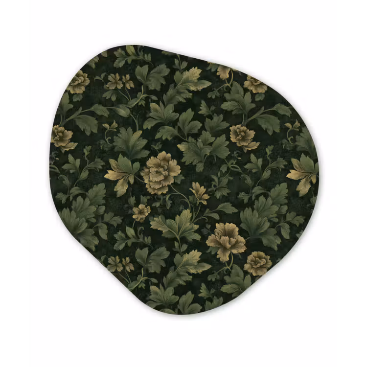 Donker - Groen - Goud - Botanisch Wandcirkel Organisch Forex 3mm klein 629 -3d