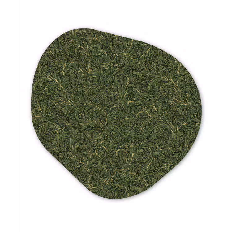 Donker - Groen - Krullend - Botanisch Wandcirkel Organisch Forex 3mm klein 629 -3d