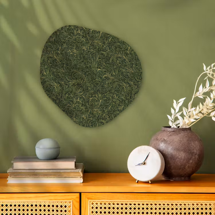 Donker - Groen - Krullend - Botanisch Wandcirkel Organisch Forex 3mm klein 629 -sfeer2