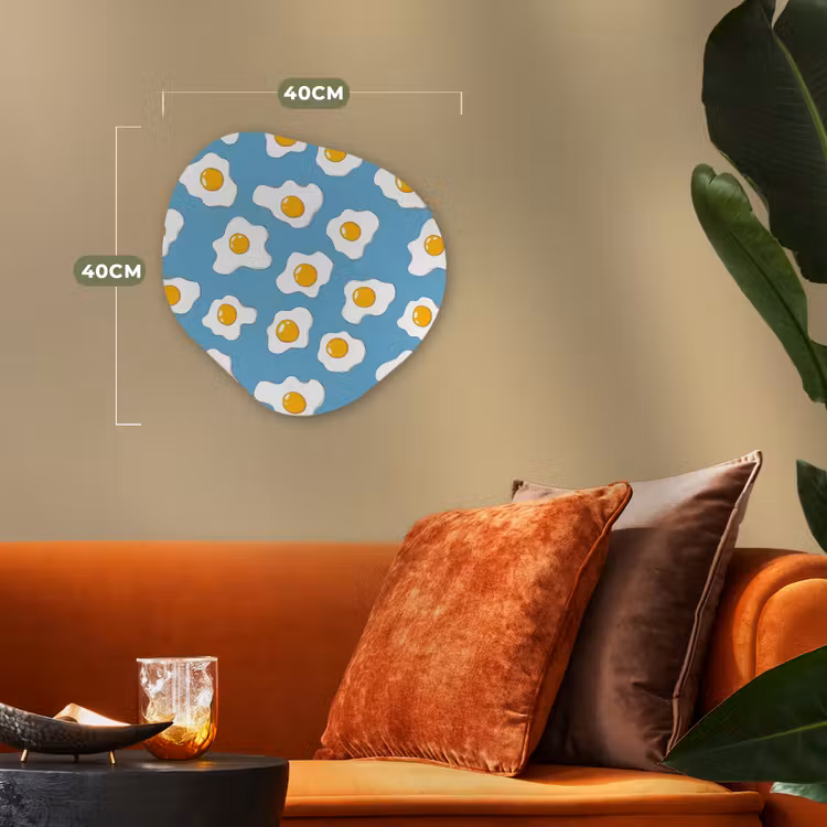 Eieren - Dooiers - Blauw Wandcirkel Organisch Forex 3mm klein 629 -sfeer3