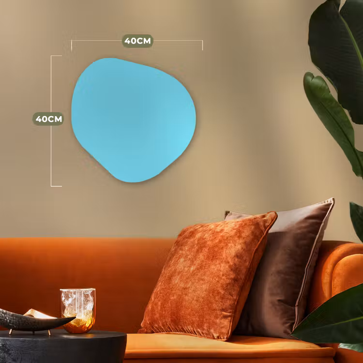 Electric - Cyan - Blauw Wandcirkel Organisch Forex 3mm klein 629 -sfeer3