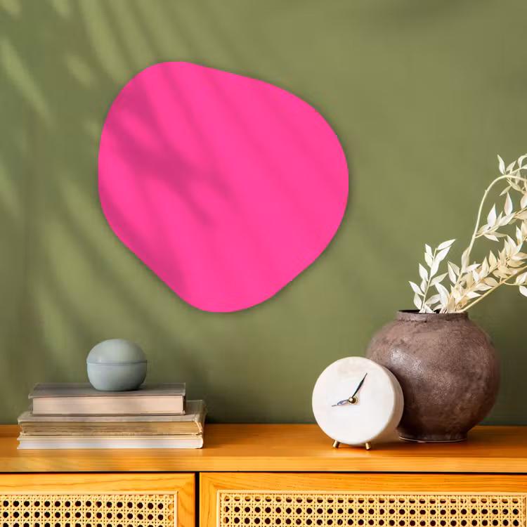 Electric - Magenta - Roze Wandcirkel Organisch Forex 3mm klein 629 -sfeer2