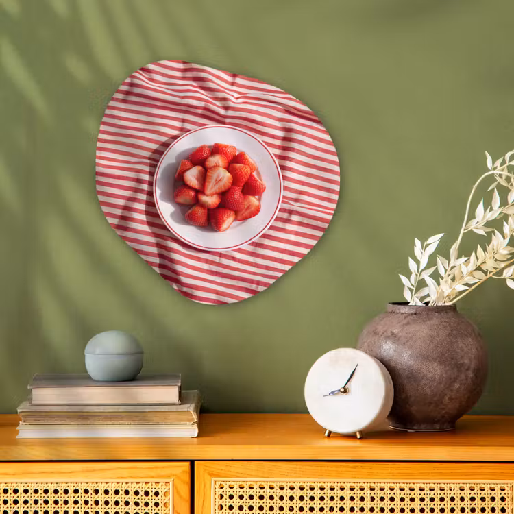 Eten - Aardbeien - Fruit - Zomer - Rood Wandcirkel Organisch Forex 3mm klein -sfeer2