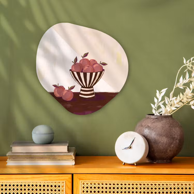 Eten - Schaal - Stilleven - Modern - Rood Wandcirkel Organisch Forex 3mm klein -sfeer2