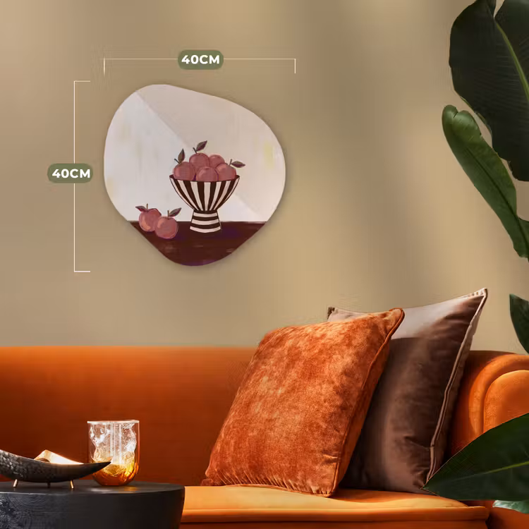 Eten - Schaal - Stilleven - Modern - Rood Wandcirkel Organisch Forex 3mm klein -sfeer3