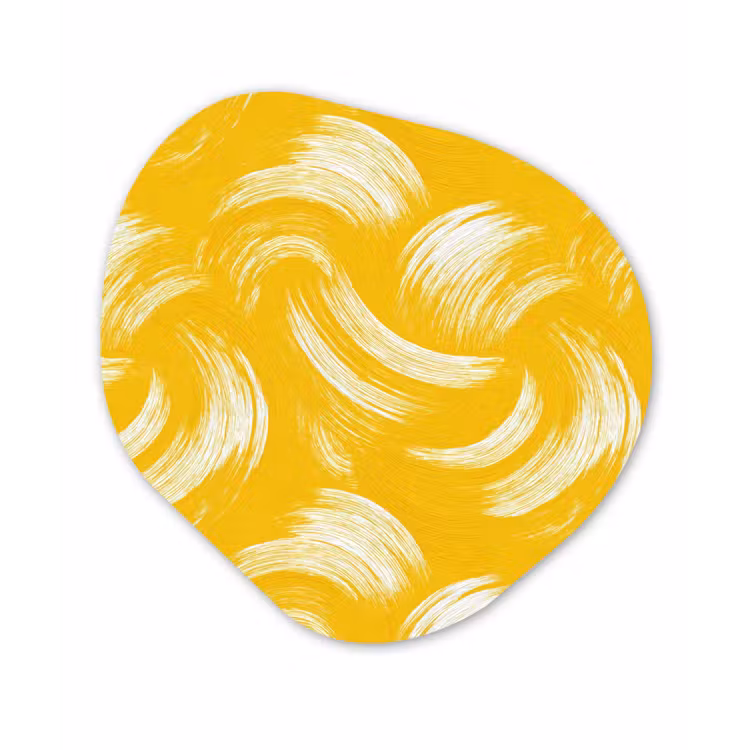 Verfstreken - Abstract - Dynamisch - Geel Wandcirkel Organisch Forex 3mm klein 629 -3d
