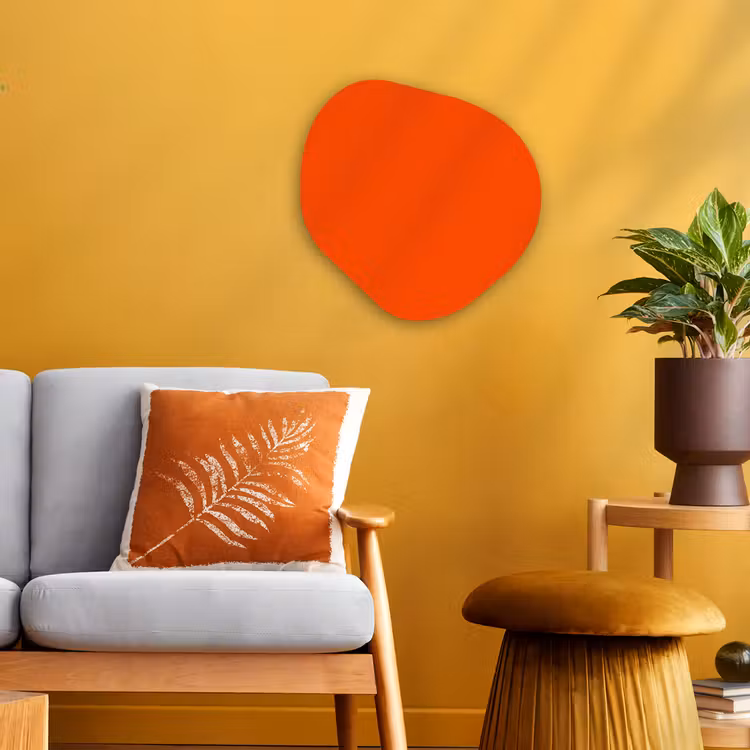 Fiery - Tangerine - Oranje Wandcirkel Organisch Forex 3mm klein 629 -sfeer4