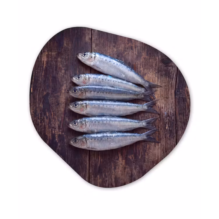 Forexbild Organische Form - Fisch – Holz – Essen - Vis - Hout - Eten Wandcirkel Organisch Forex 3mm klein