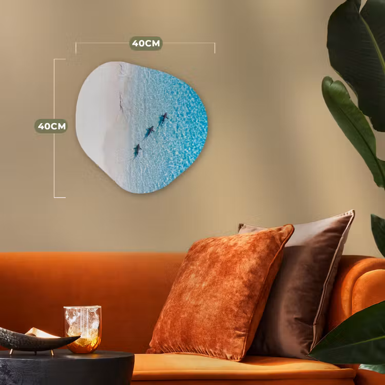 Vis - Oceaan - Strand - Turquoise - Natuur Wandcirkel Organisch Forex 3mm klein -sfeer3