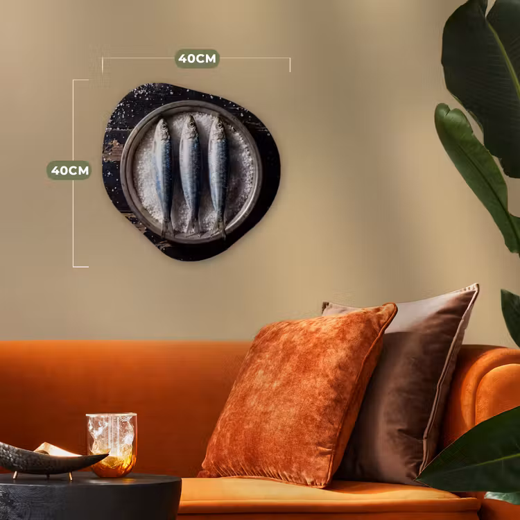 Forexbild Organische Form - Fisch – Salz – Essen - Vis - Zout - Eten Wandcirkel Organisch Forex 3mm klein