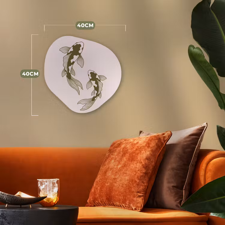 Vis - Zwemmend - Groen - Abstract - Dieren Wandcirkel Organisch Forex 3mm klein -sfeer3