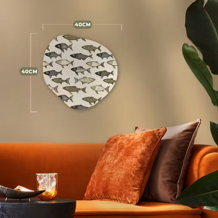 Vissen - Klassiek - Groen Wandcirkel Organisch Forex 3mm klein 629 -sfeer3