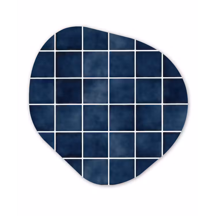 Tegel - Modern - Blauw Wandcirkel Organisch Forex 3mm klein 629 -3d