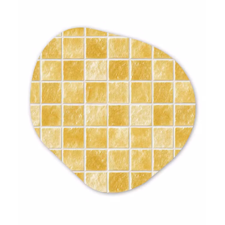 Tegels - Mozaïek - Textuur - Goudgeel Wandcirkel Organisch Forex 3mm klein 629 -3d