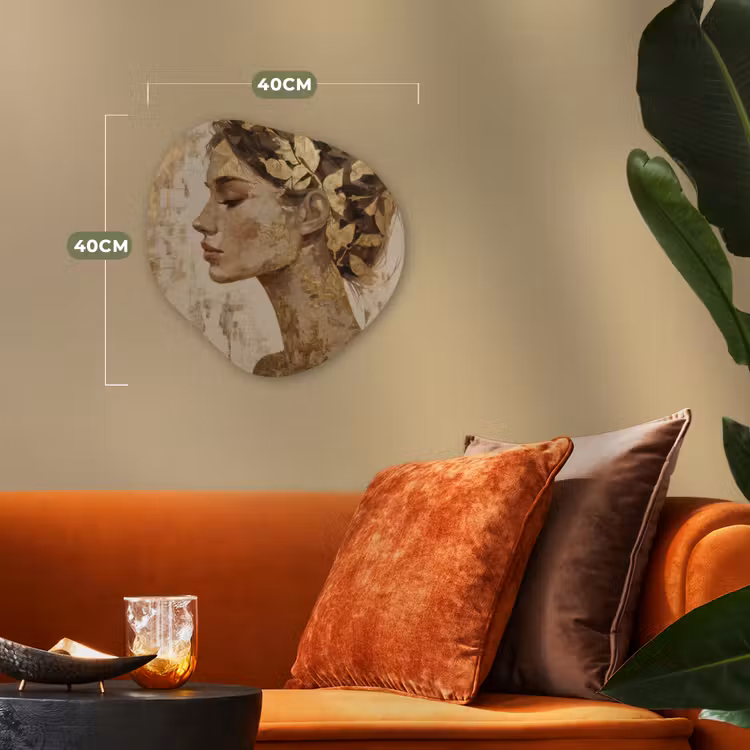 Vrouw - Goud - Abstract - Textuur Wandcirkel Organisch Forex 3mm klein -sfeer3
