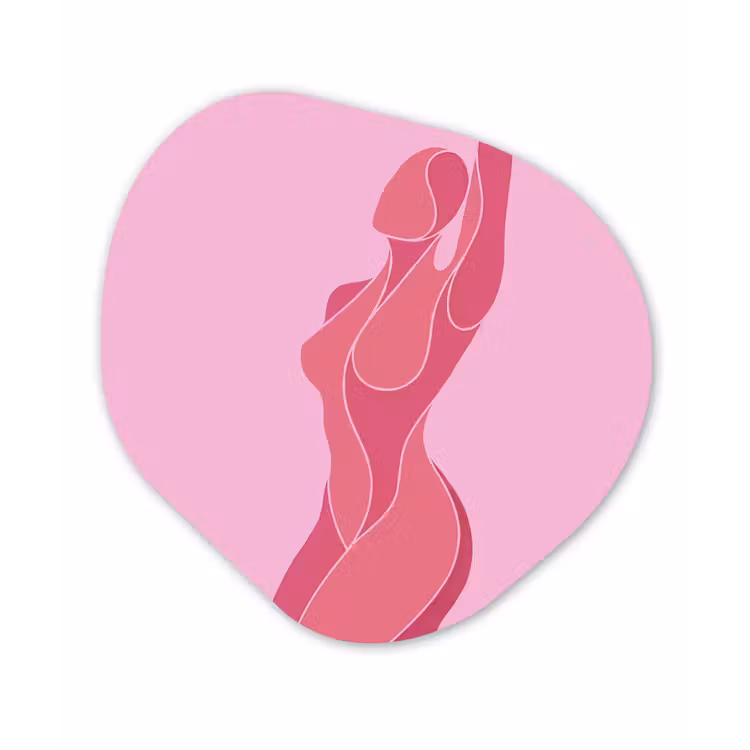 Vrouw - Lichaam - Abstract - Roze Wandcirkel Organisch Forex 3mm klein -3d