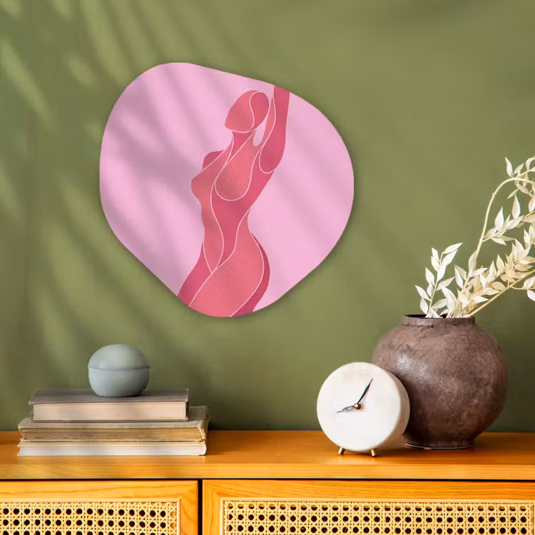Vrouw - Lichaam - Abstract - Roze Wandcirkel Organisch Forex 3mm klein -sfeer2