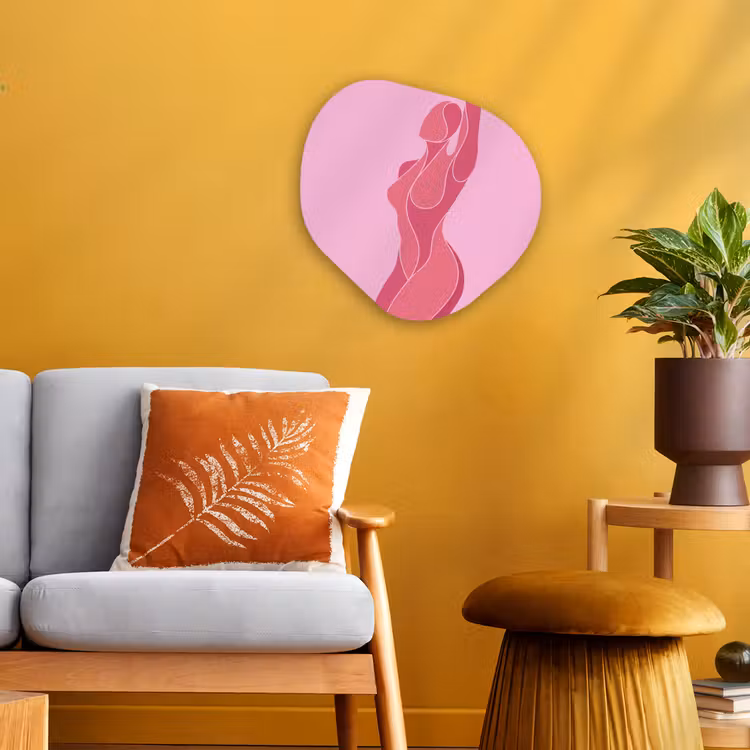 Vrouw - Lichaam - Abstract - Roze Wandcirkel Organisch Forex 3mm klein -sfeer4