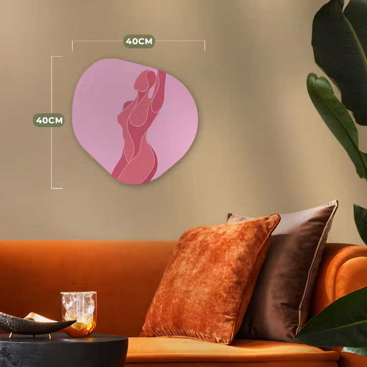 Vrouw - Lichaam - Abstract - Roze Wandcirkel Organisch Forex 3mm klein -sfeer3