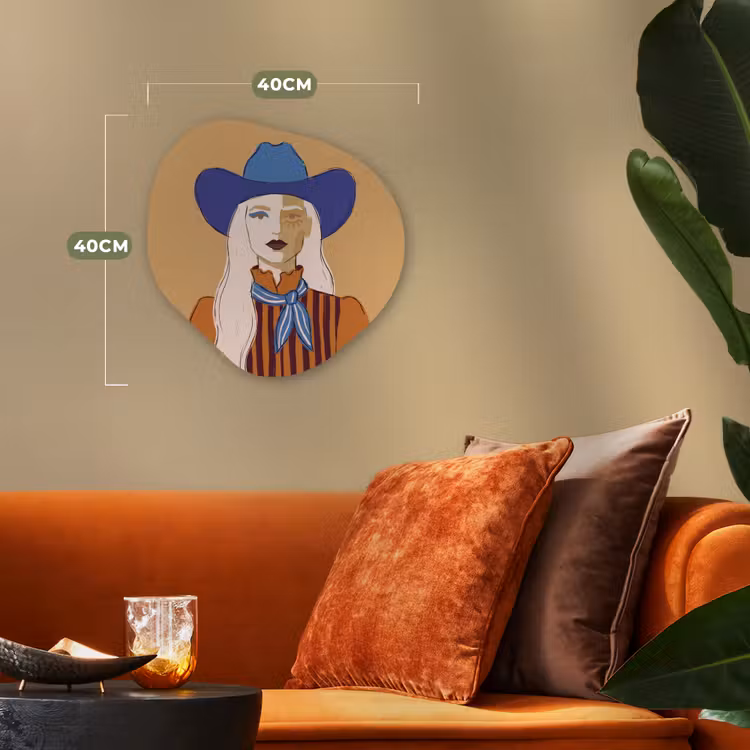 Vrouw - Portret - Abstract - Kleurrijk - Modern Wandcirkel Organisch Forex 3mm klein -sfeer3