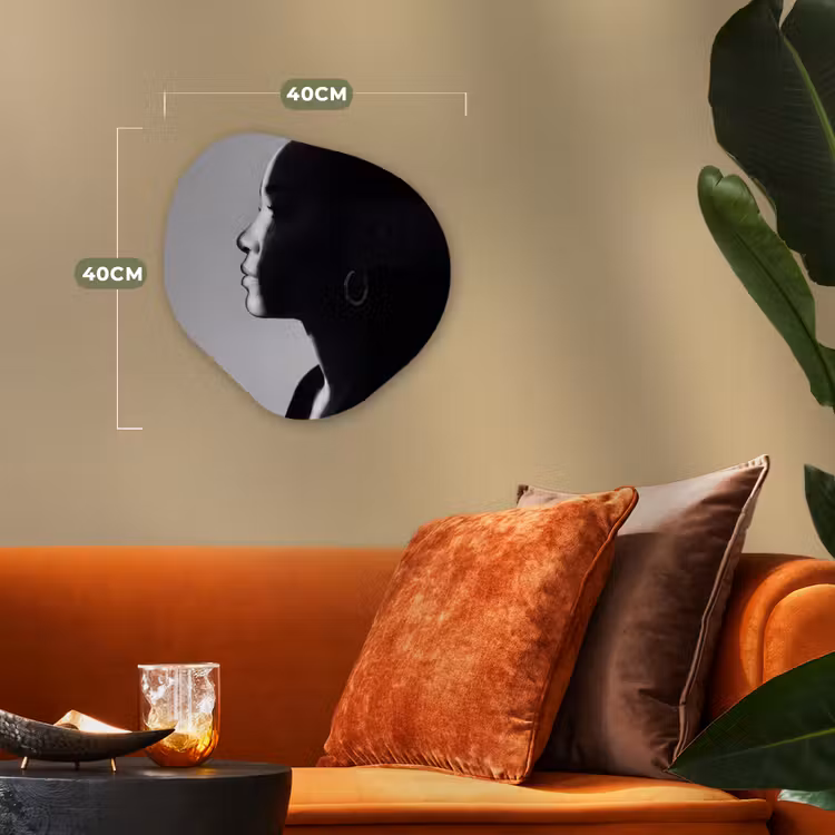Vrouw - Profiel - Mensen - Zwart-wit Wandcirkel Organisch Forex 3mm klein -sfeer3