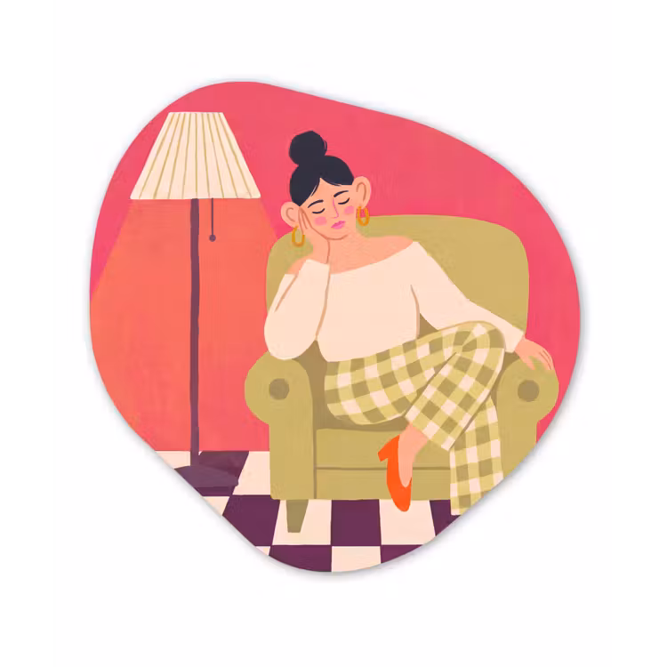 Vrouw - Rust - Interieur - Modern - Kunst Wandcirkel Organisch Forex 3mm klein -3d