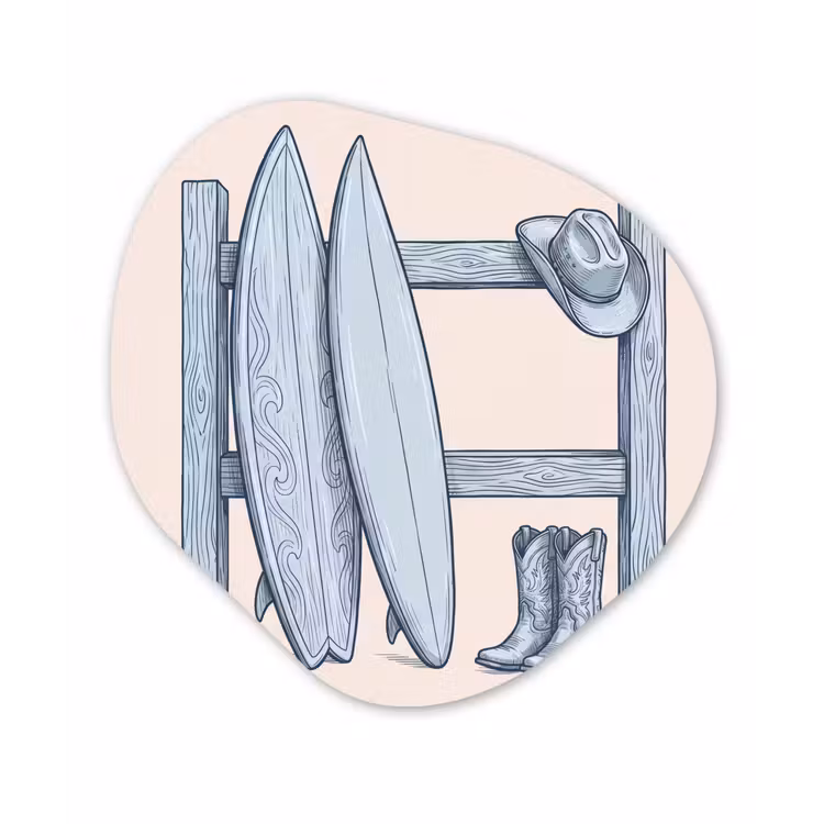 Recreatie - Kleding - Avontuur - Illustratie - Zomer Wandcirkel Organisch Forex 3mm klein -3d
