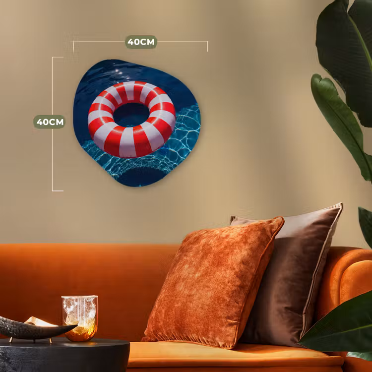 Recreatie - Water - Zomer - Rood - Wit Wandcirkel Organisch Forex 3mm klein -sfeer3