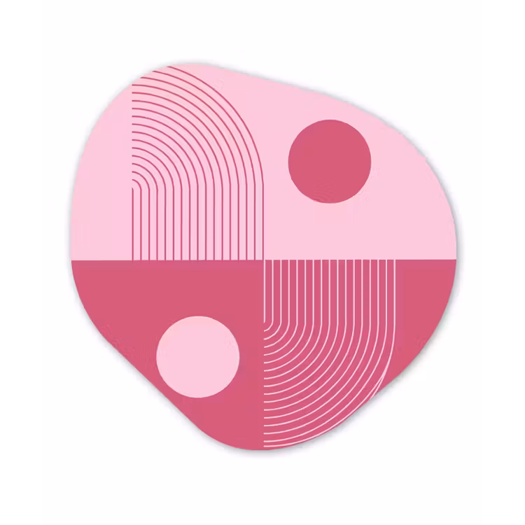 Geometrie - Patroon - Abstract - Roze - Modern Wandcirkel Organisch Forex 3mm klein -3d