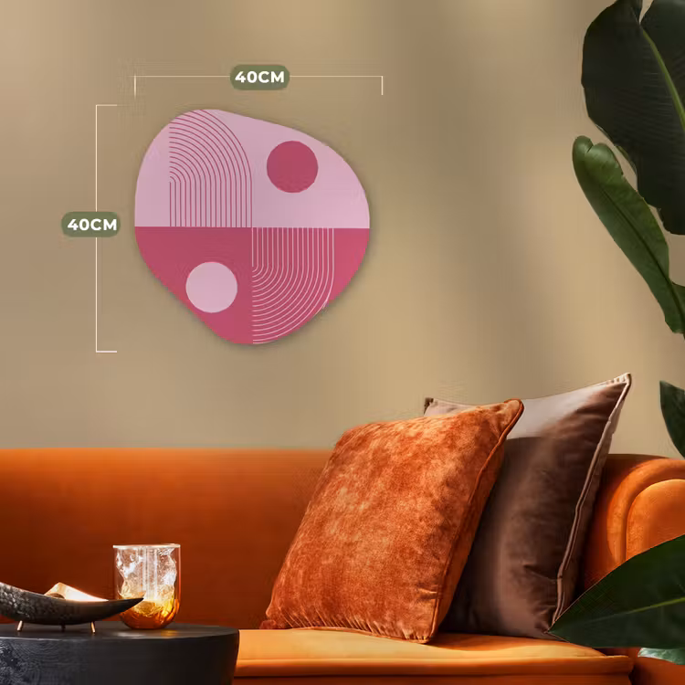 Geometrie - Patroon - Abstract - Roze - Modern Wandcirkel Organisch Forex 3mm klein -sfeer3