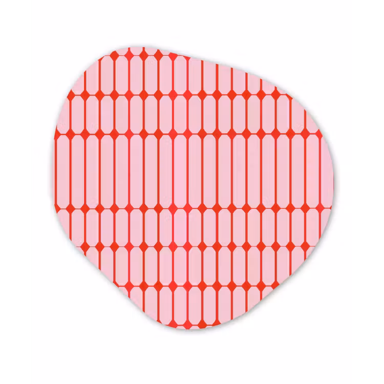Geometrisch - Minimalistisch - Rood - Roze Wandcirkel Organisch Forex 3mm klein 629 -3d