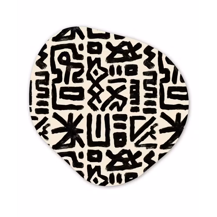 Geometrisch - Figuren - Zwart Wandcirkel Organisch Forex 3mm klein 629 -3d