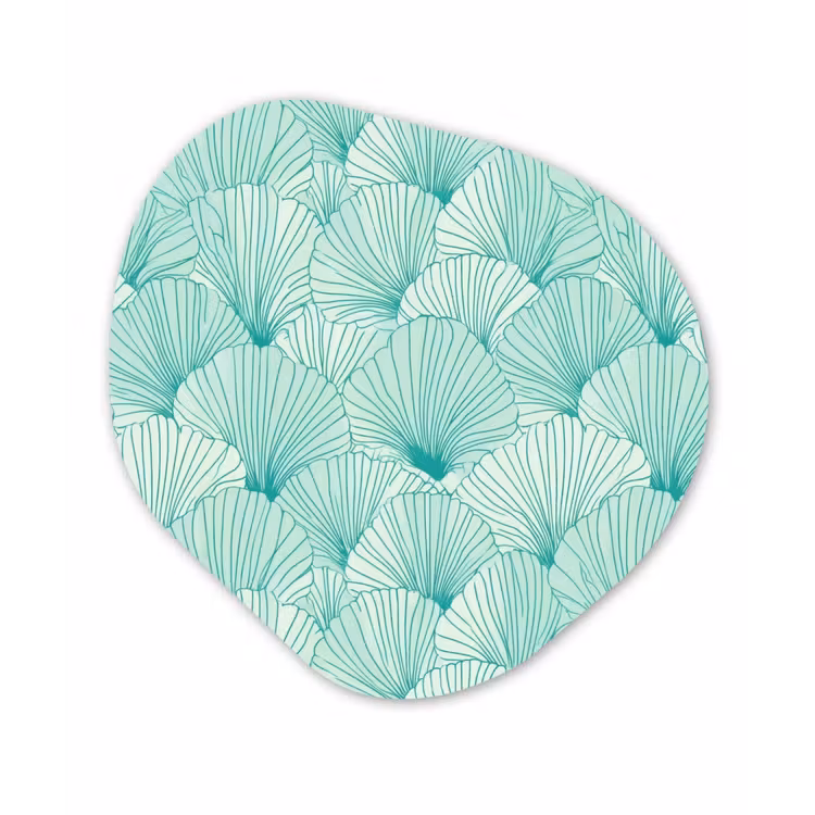 Groen - Wit - Ginko - Getekend - Textuur Wandcirkel Organisch Forex 3mm klein 629 -3d