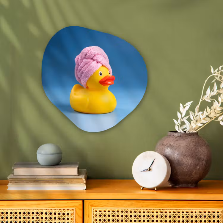 Badeend - Handdoek - Blauw Wandcirkel Organisch Forex 3mm klein -sfeer2