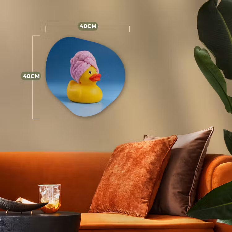 Badeend - Handdoek - Blauw Wandcirkel Organisch Forex 3mm klein -sfeer3