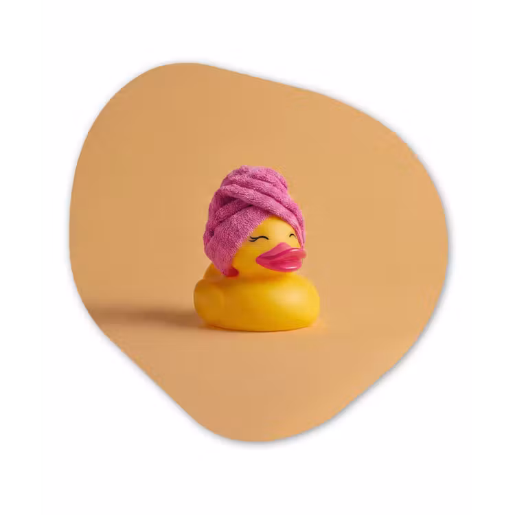 Badeend - Handdoek - Kleurrijk Wandcirkel Organisch Forex 3mm klein -3d