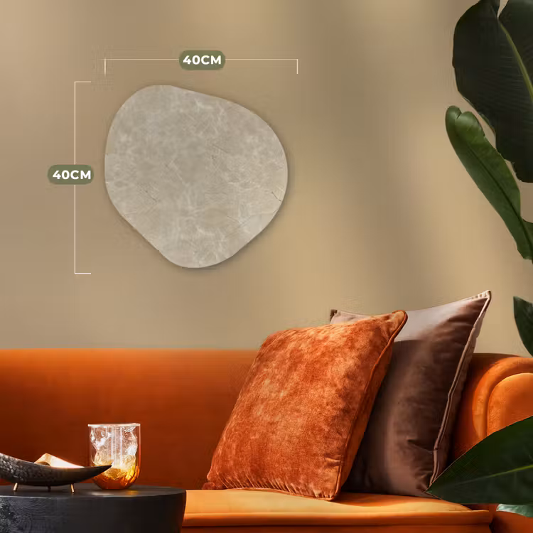 Lichtbeige - Marmer - Diffusie adering Wandcirkel Organisch Forex 3mm klein 629 -sfeer3