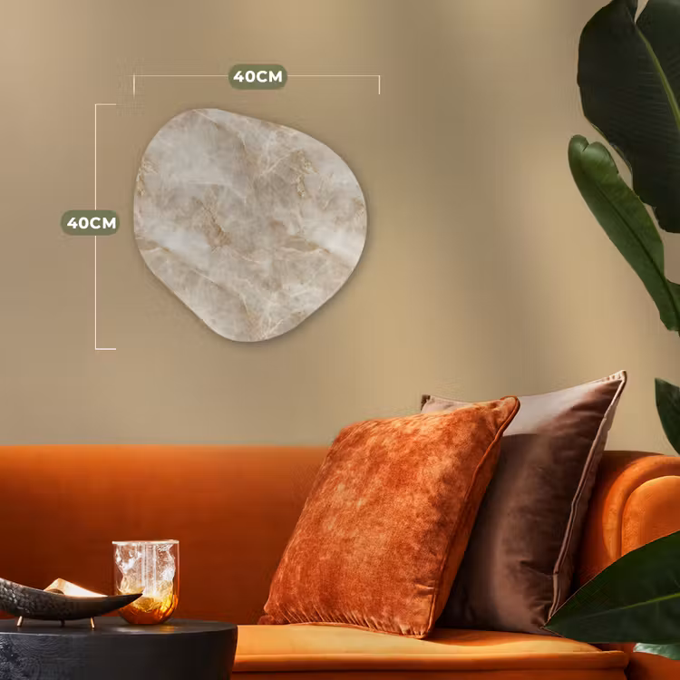 Lichtbeige - Onyx - Subtiel Wandcirkel Organisch Forex 3mm klein 629 -sfeer3