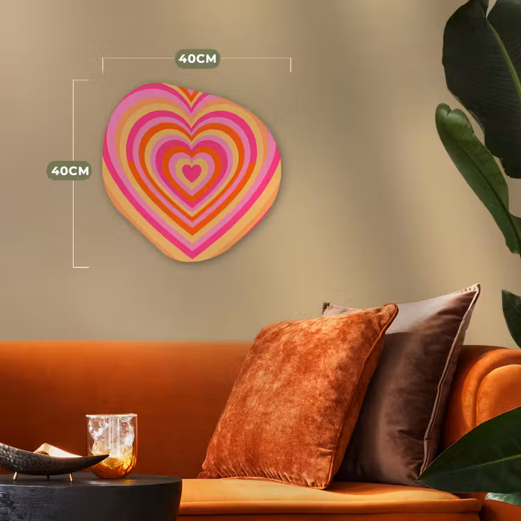 Hart - Concentrisch - Abstract - Liefde - Kleurrijk Wandcirkel Organisch Forex 3mm klein -sfeer3