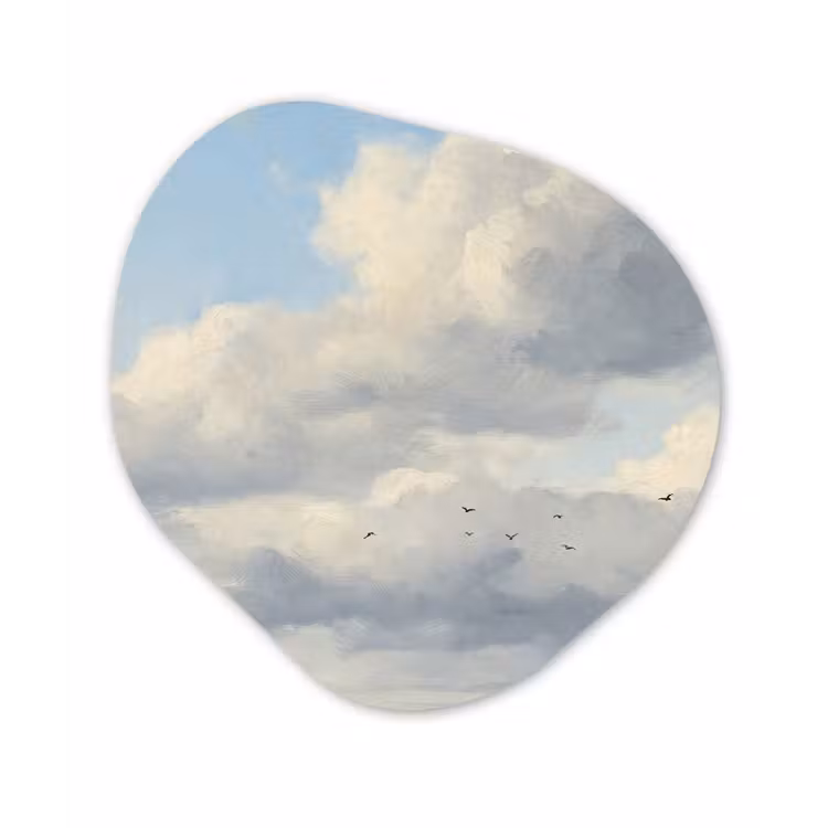 Lucht - Wolken - Natuur - Klassiek - Blauw Wandcirkel Organisch Forex 3mm klein -3d
