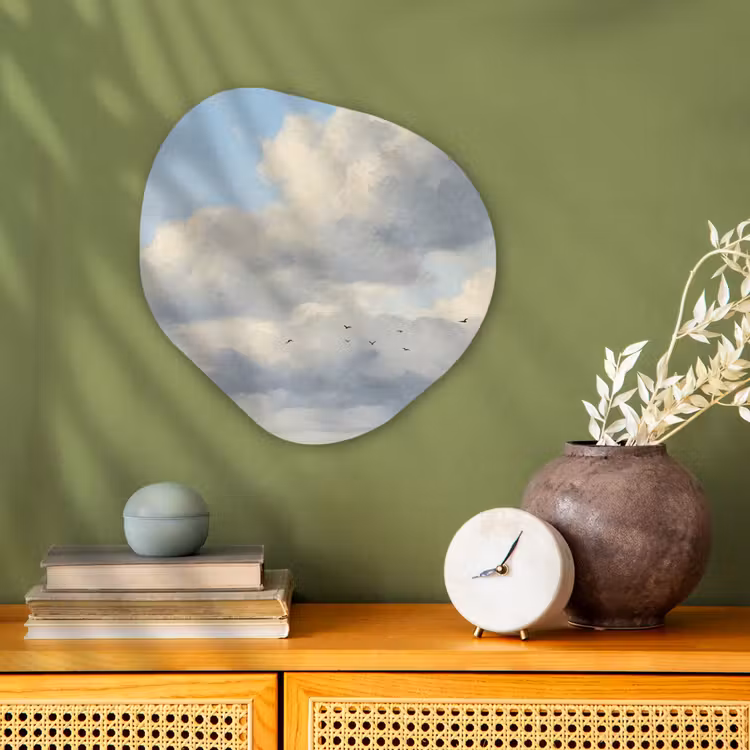 Lucht - Wolken - Natuur - Klassiek - Blauw Wandcirkel Organisch Forex 3mm klein -sfeer2