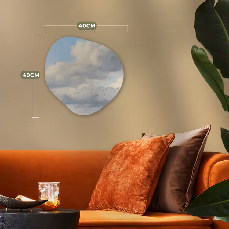 Lucht - Wolken - Natuur - Klassiek - Blauw Wandcirkel Organisch Forex 3mm klein -sfeer3