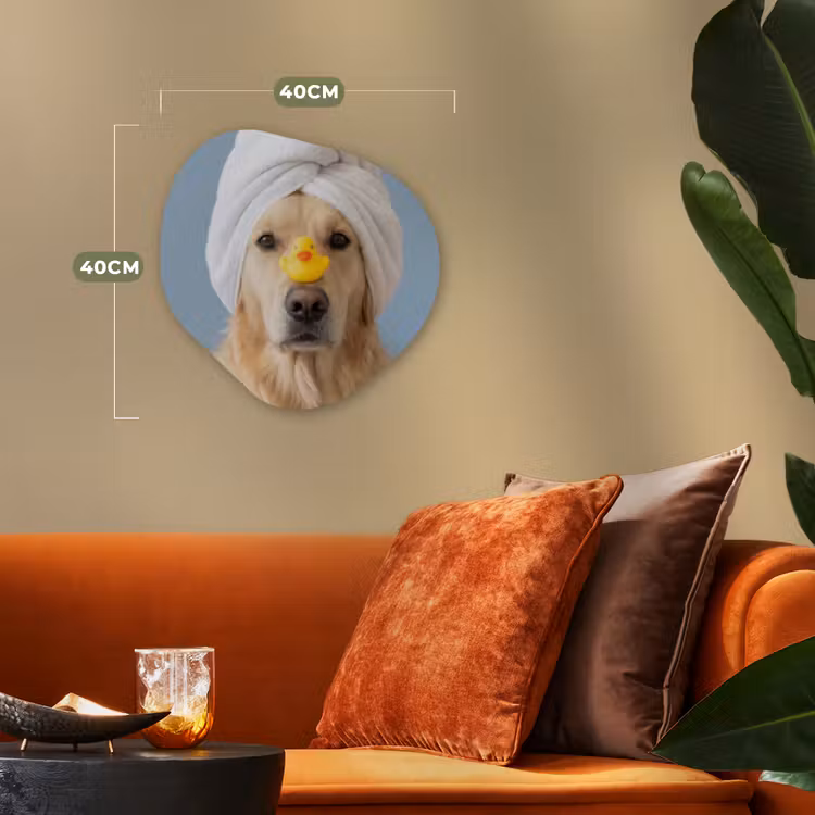Hond - Badeend - Geel Wandcirkel Organisch Forex 3mm klein -sfeer3