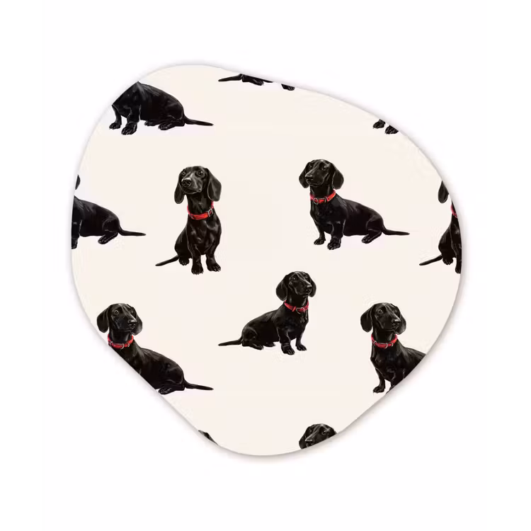 Hond - Patroon - Zwart Wandcirkel Organisch Forex 3mm klein 629 -3d