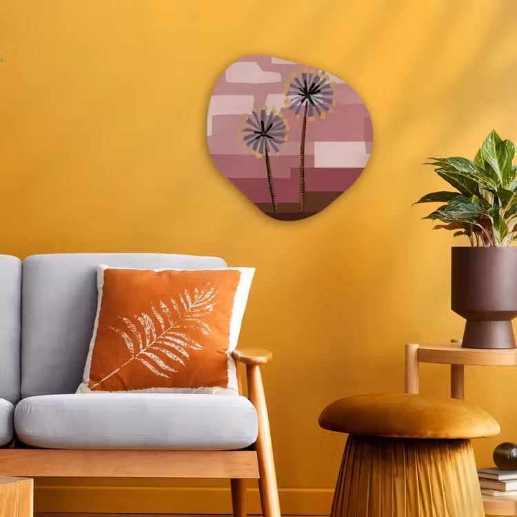 Illustratie - Bloemen - Vlakken - Abstract Wandcirkel Organisch Forex 3mm klein -sfeer4