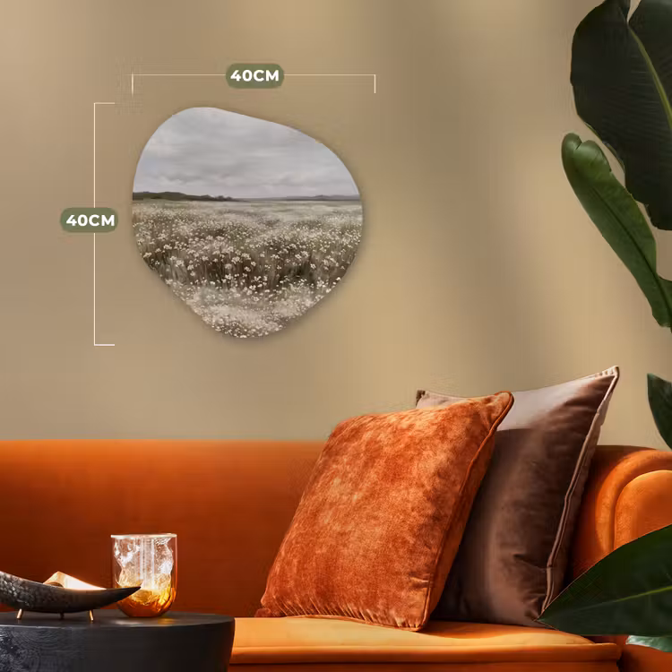 Illustratie - Landschap - Wit Wandcirkel Organisch Forex 3mm klein -sfeer3