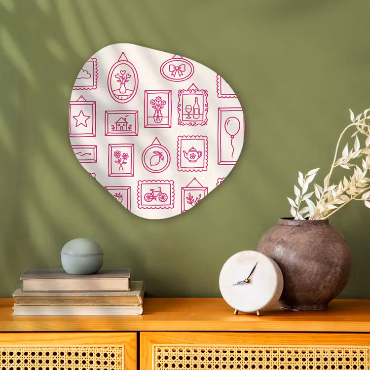 Illustratie - Collectie - Kunst - Minimalistisch - Roze Wandcirkel Organisch Forex 3mm klein -sfeer2